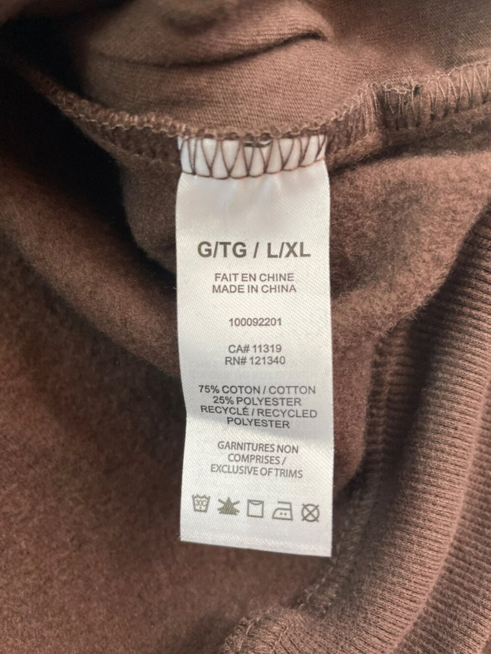 Garage Ultra Fleece Hoodie Armadillo Brown Women's Size L/XL MSRP$80 NWT - Picture 7 of 7